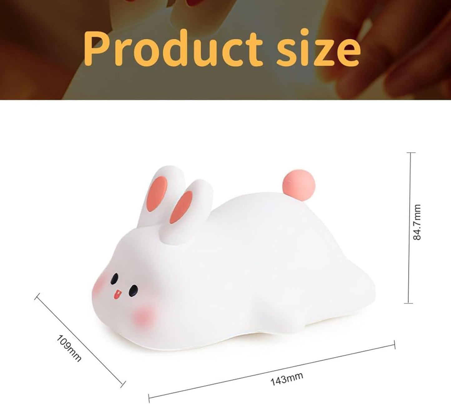 Big Face Rabbit Light, Rabbit Night Lights for Gifts, Cute Silicone Bunny Lamp