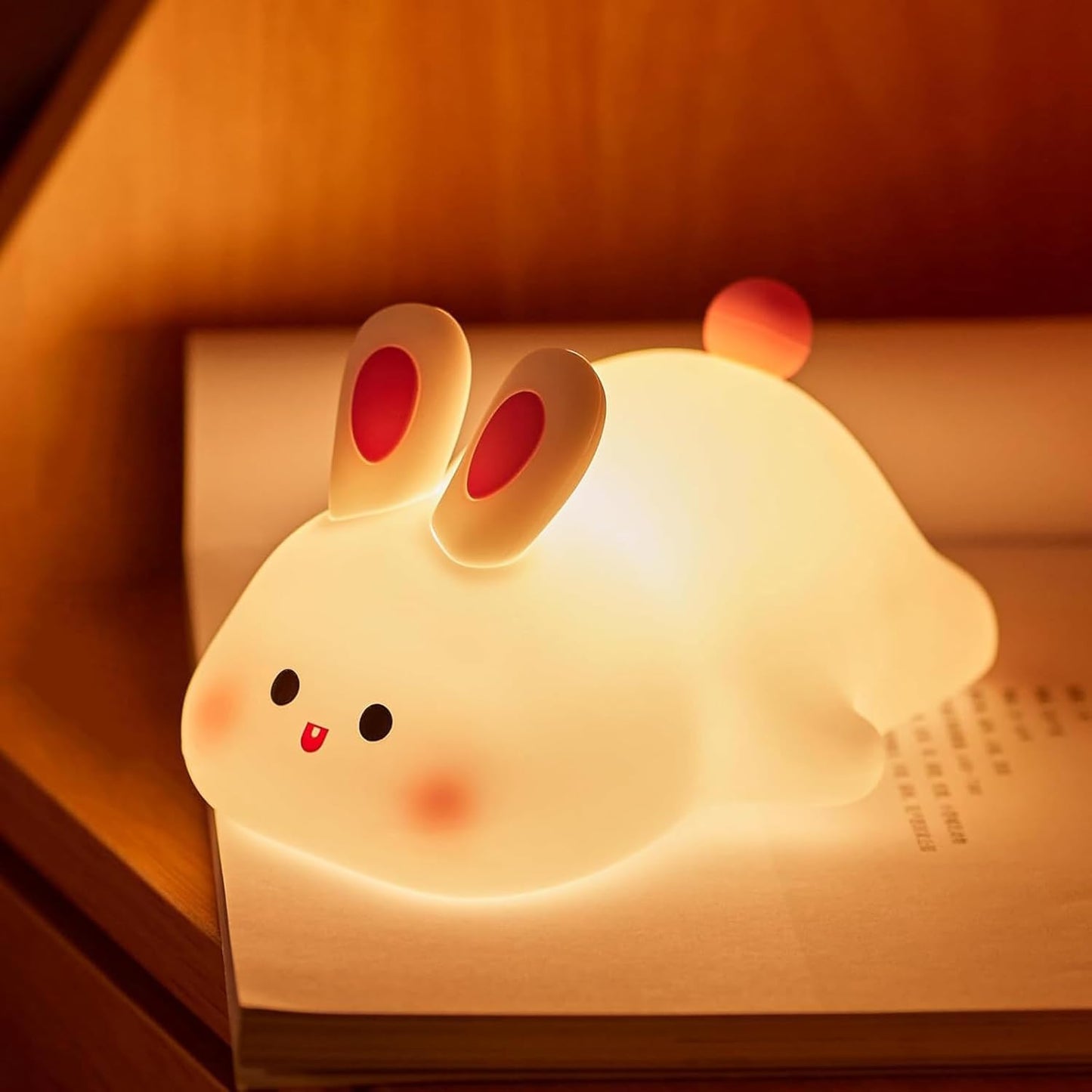 Big Face Rabbit Light, Rabbit Night Lights for Gifts, Cute Silicone Bunny Lamp