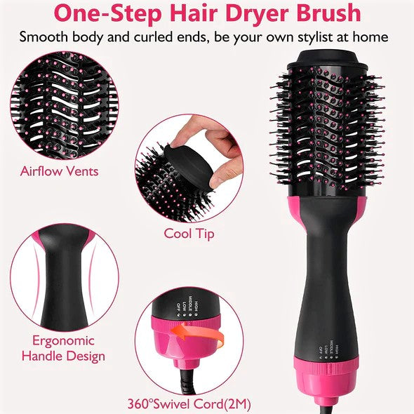 3 in 1 Hot Air Brush Hair Dryer & Styler