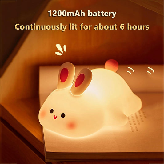 Big Face Rabbit Light, Rabbit Night Lights for Gifts, Cute Silicone Bunny Lamp