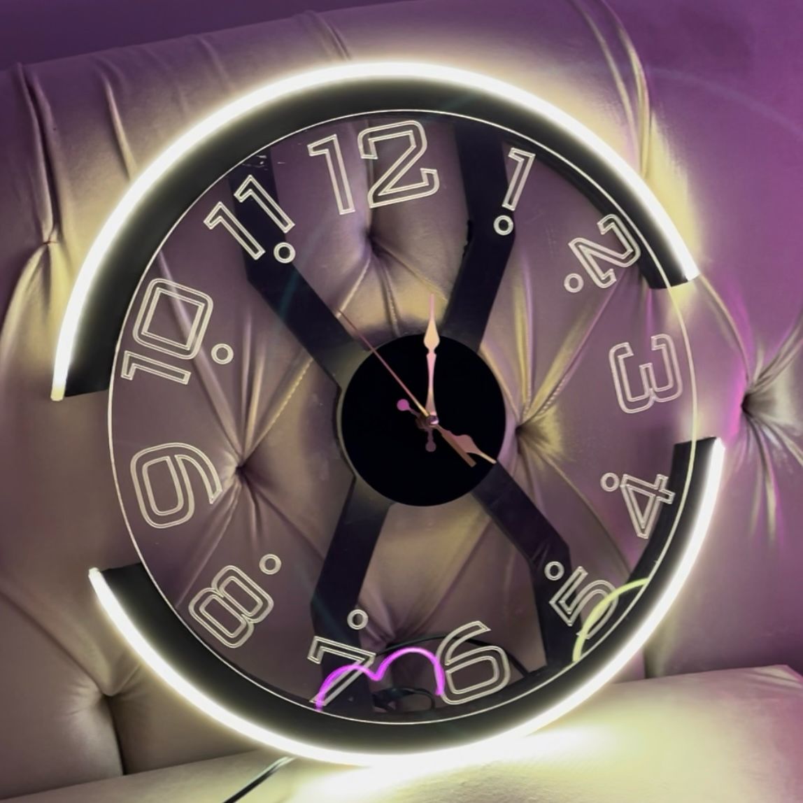 Modern Style Neon X Clock Ambient Light- Azadi sale offer